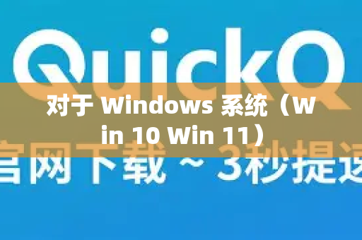 对于 Windows 系统（Win 10 Win 11）